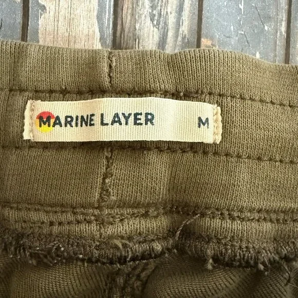 Marine Layer Womens Luna Jogger Pants Medium Green Pull On Soft Stretch Travel - Picture 7 of 10